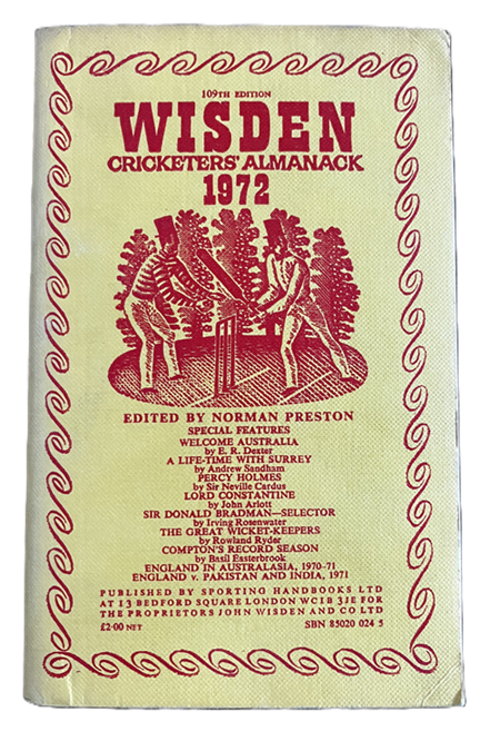 Wisden Cricketers Almanack 1972